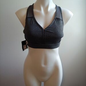 NWT medium support gray sports bra racerback